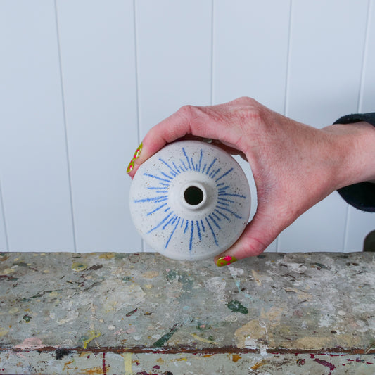 White Speckled Bud Vase