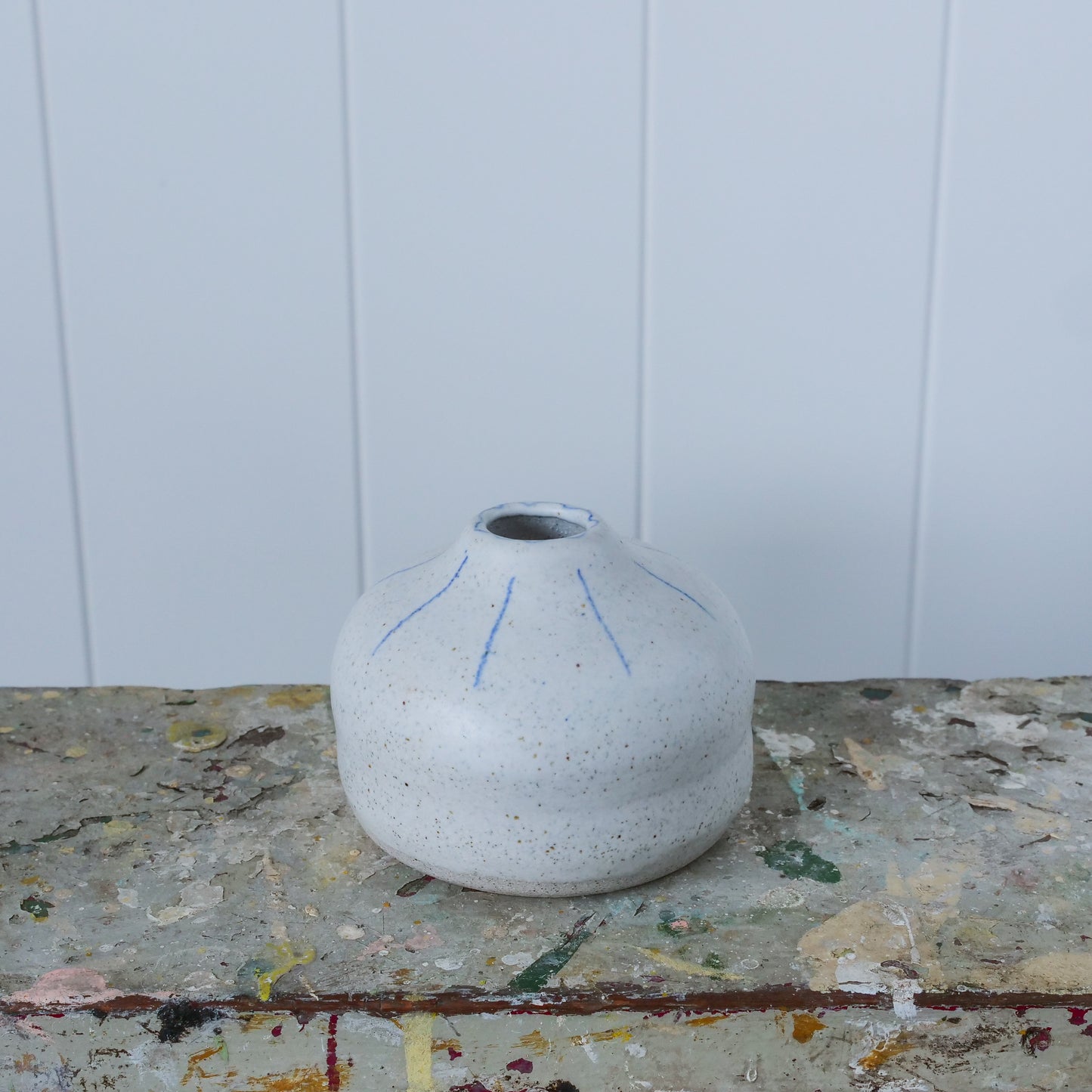 Grey Speckled Bud Vase