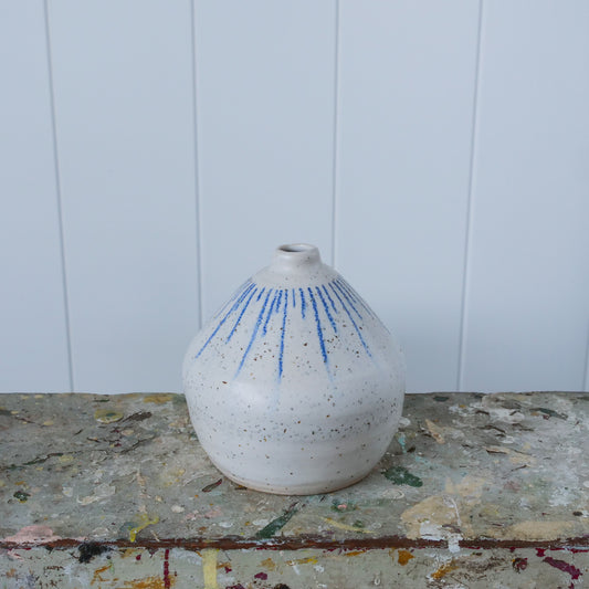 White Speckled Bud Vase