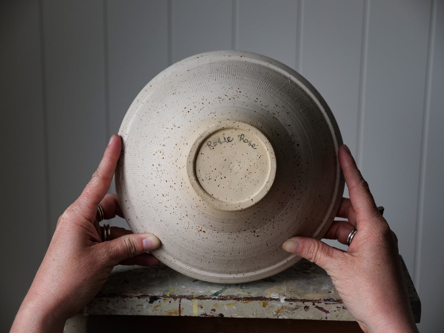 White Speckled Ramen Bowl