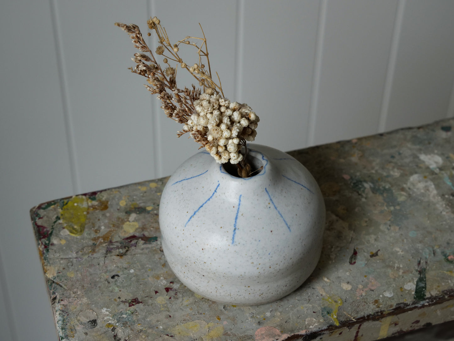 Grey Speckled Bud Vase