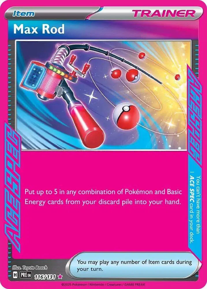 Max Rod Pokémon - ACE SPEC Rare - 116/131 Prismatic Evolutions